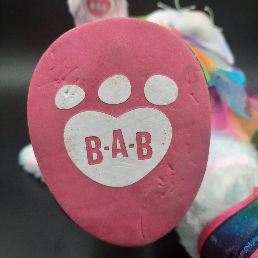 Build A Bear‎ Tie Dye Rainbow Heart Plush Stuffed Animal Cat
